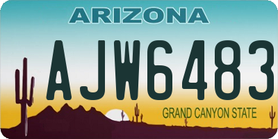 AZ license plate AJW6483