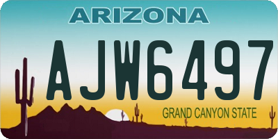 AZ license plate AJW6497