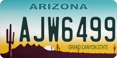 AZ license plate AJW6499