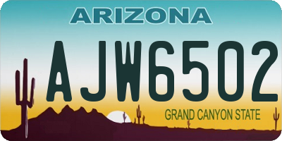 AZ license plate AJW6502