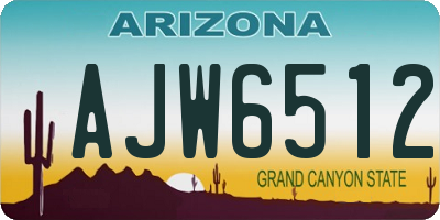 AZ license plate AJW6512