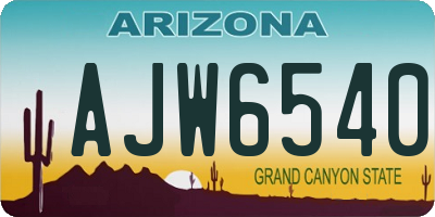 AZ license plate AJW6540