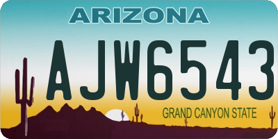 AZ license plate AJW6543