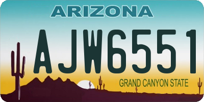 AZ license plate AJW6551
