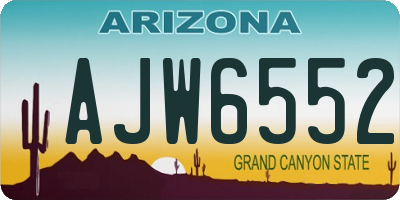 AZ license plate AJW6552