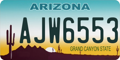 AZ license plate AJW6553