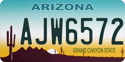 AZ license plate AJW6572