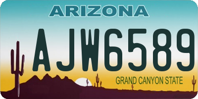 AZ license plate AJW6589