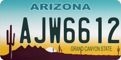 AZ license plate AJW6612