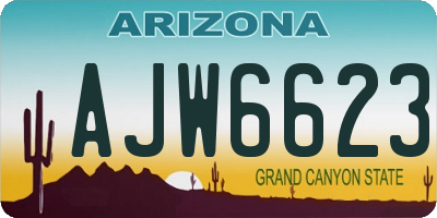 AZ license plate AJW6623