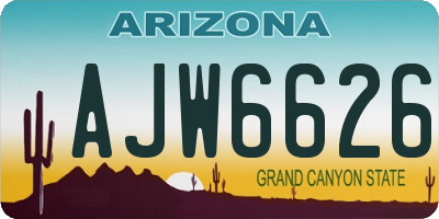 AZ license plate AJW6626