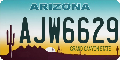 AZ license plate AJW6629