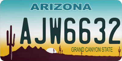 AZ license plate AJW6632