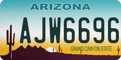 AZ license plate AJW6696