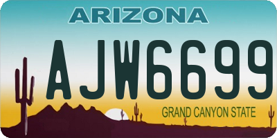 AZ license plate AJW6699