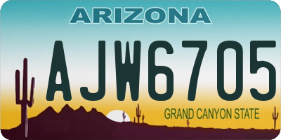 AZ license plate AJW6705