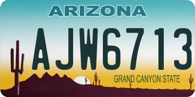 AZ license plate AJW6713