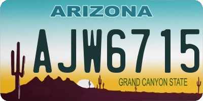 AZ license plate AJW6715