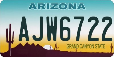 AZ license plate AJW6722