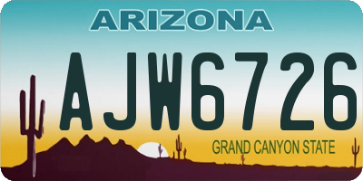 AZ license plate AJW6726