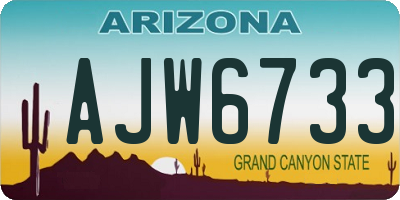 AZ license plate AJW6733