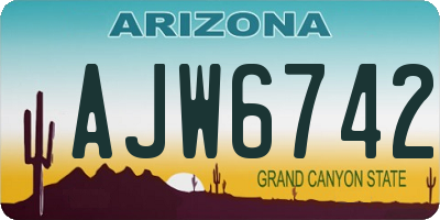 AZ license plate AJW6742