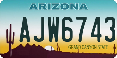 AZ license plate AJW6743