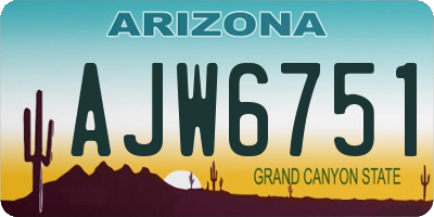 AZ license plate AJW6751