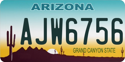 AZ license plate AJW6756