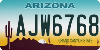 AZ license plate AJW6768