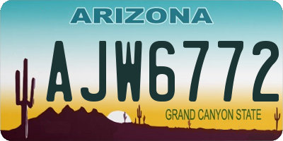 AZ license plate AJW6772