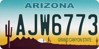 AZ license plate AJW6773