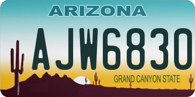 AZ license plate AJW6830