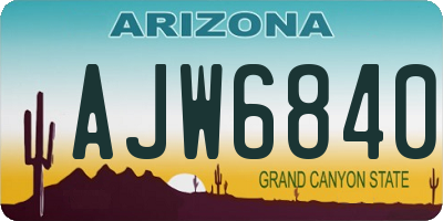 AZ license plate AJW6840
