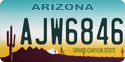 AZ license plate AJW6846