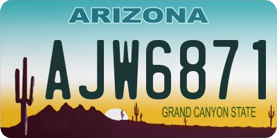 AZ license plate AJW6871