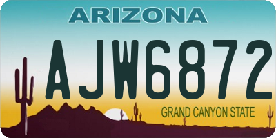 AZ license plate AJW6872
