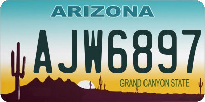 AZ license plate AJW6897