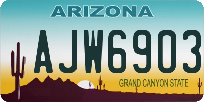AZ license plate AJW6903