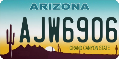 AZ license plate AJW6906