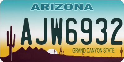 AZ license plate AJW6932