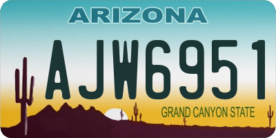 AZ license plate AJW6951