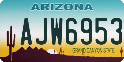 AZ license plate AJW6953