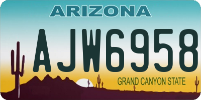 AZ license plate AJW6958
