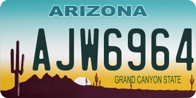 AZ license plate AJW6964