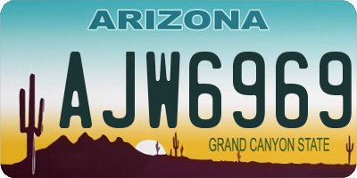 AZ license plate AJW6969