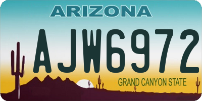 AZ license plate AJW6972