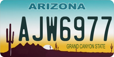 AZ license plate AJW6977