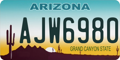 AZ license plate AJW6980