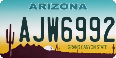AZ license plate AJW6992